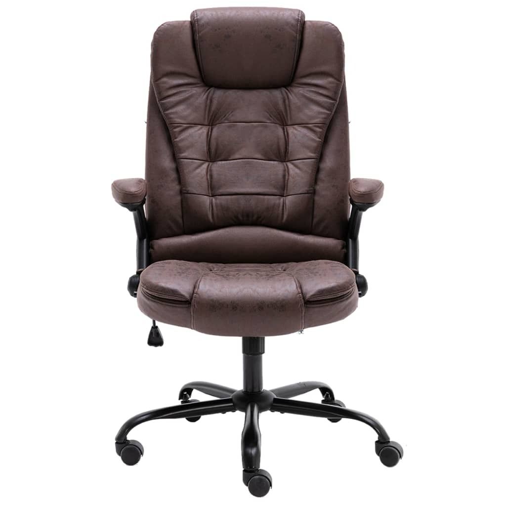 vidaXL Chaise de bureau Marron foncé aspect daim Image du produit 