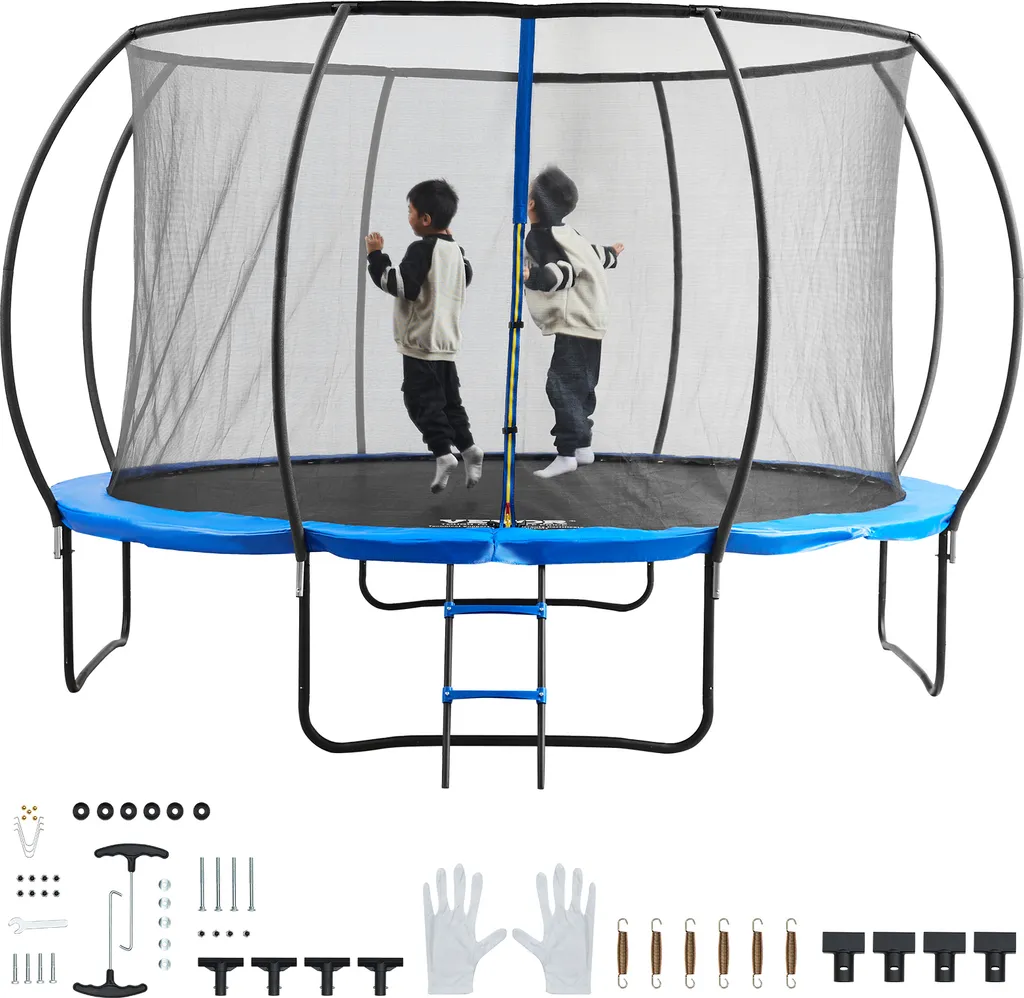 Grand Trampoline Extérieur 180kg VEVOR avec Filet et Échelle 86cm