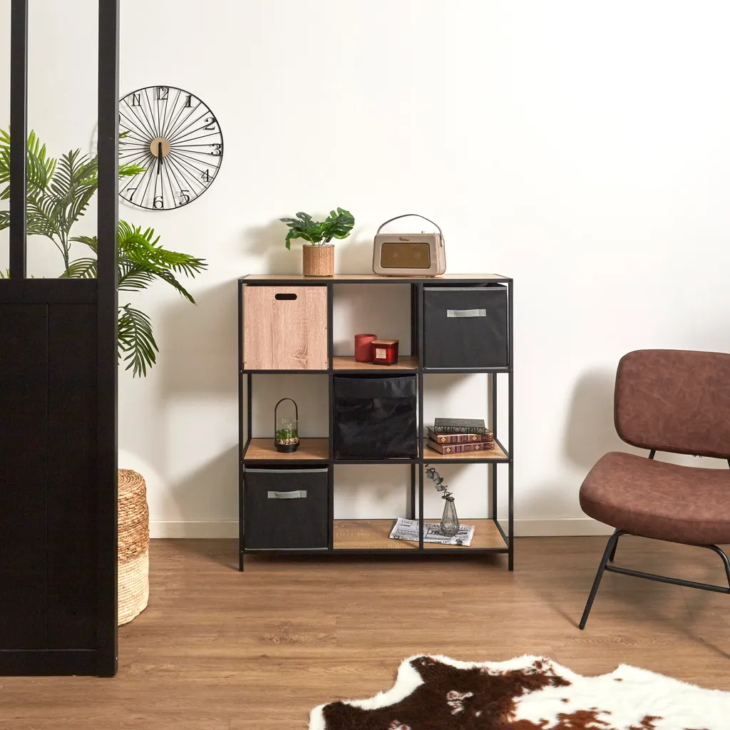 Étagère de Rangement 9 Cases Loka - Meuble de Rangement Cube Modulable - 6