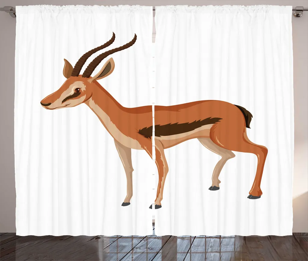 Rideau décoratif antilope pour grand salon et chambre 280 x 225 cm