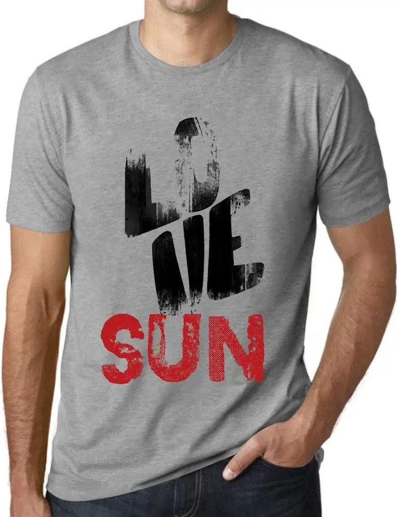 Herren Grafik T-Shirt Liebe Sonne – Love Sun – Öko-Verantwortlich Vintage Jahrgang Kurzarm Lustige Druck Geburtstag Geschenk Mann