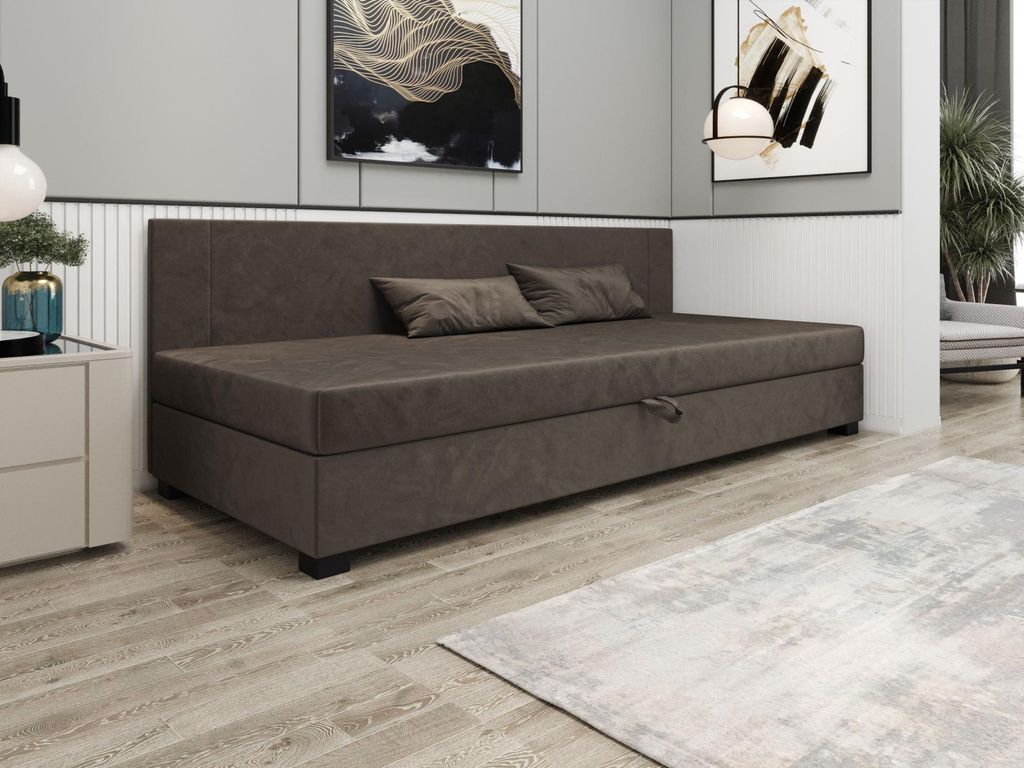 Gepolstertes Einzelbett 120x195 ARIADNA BIZ 1 - dunkelbraun