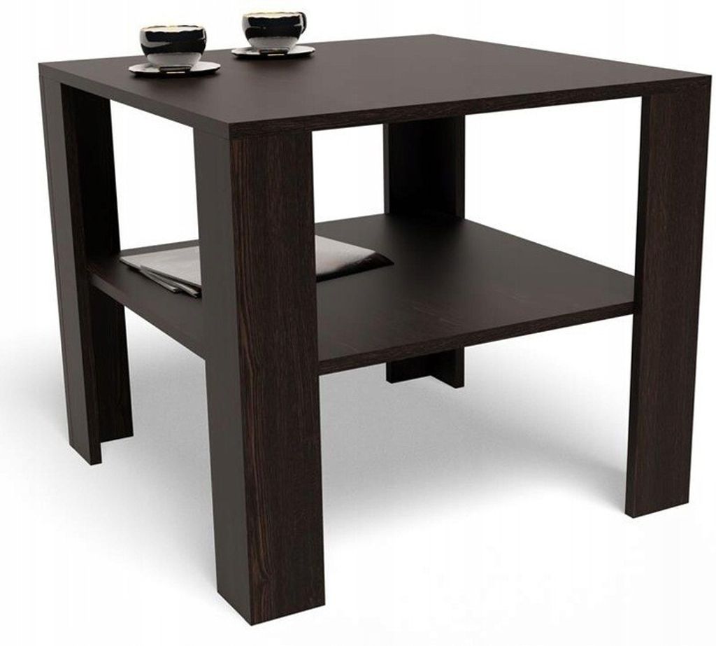 MATKAM Moderner Couchtisch 68x68 cm HOCH EX3, Hochwertiges Design, Perfekt für Wohnzimmer oder Büro, einfache Montage (Wenge)