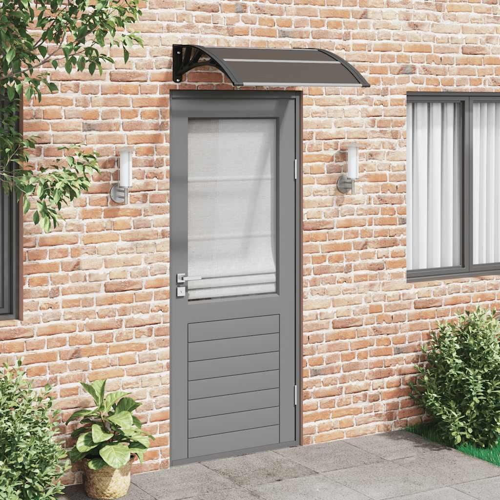 vidaXL Auvent de porte Noir 80x75 cm Polycarbonate Image du produit 