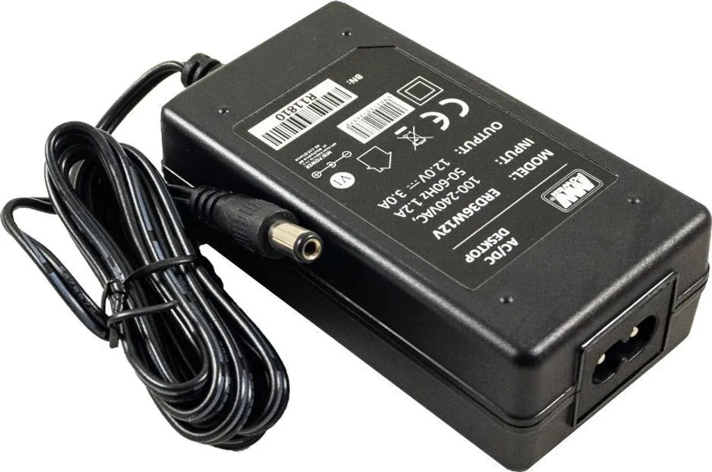 ERD36W12V MW Power : Alimentation 12V 3A 36W Desktop avec Prise IEC C8