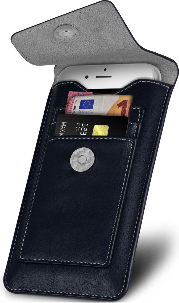 ONEFLOW Zeal Case kompatibel mit HTC One M9 - Hülle mit Kartenfach, Dunkelblau