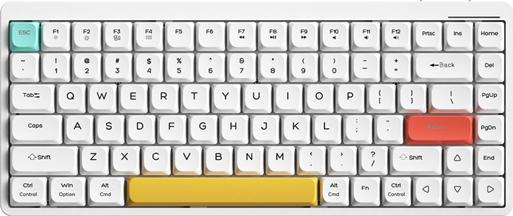 iBlancod Dual-Mode-Funktastatur 2.4G+BT5.0 K84-Tastatur, Low-Axis-Tastatur, 26 Tasten, konfliktfrei, unterstützt Mac OS/Windows-System, Weiß