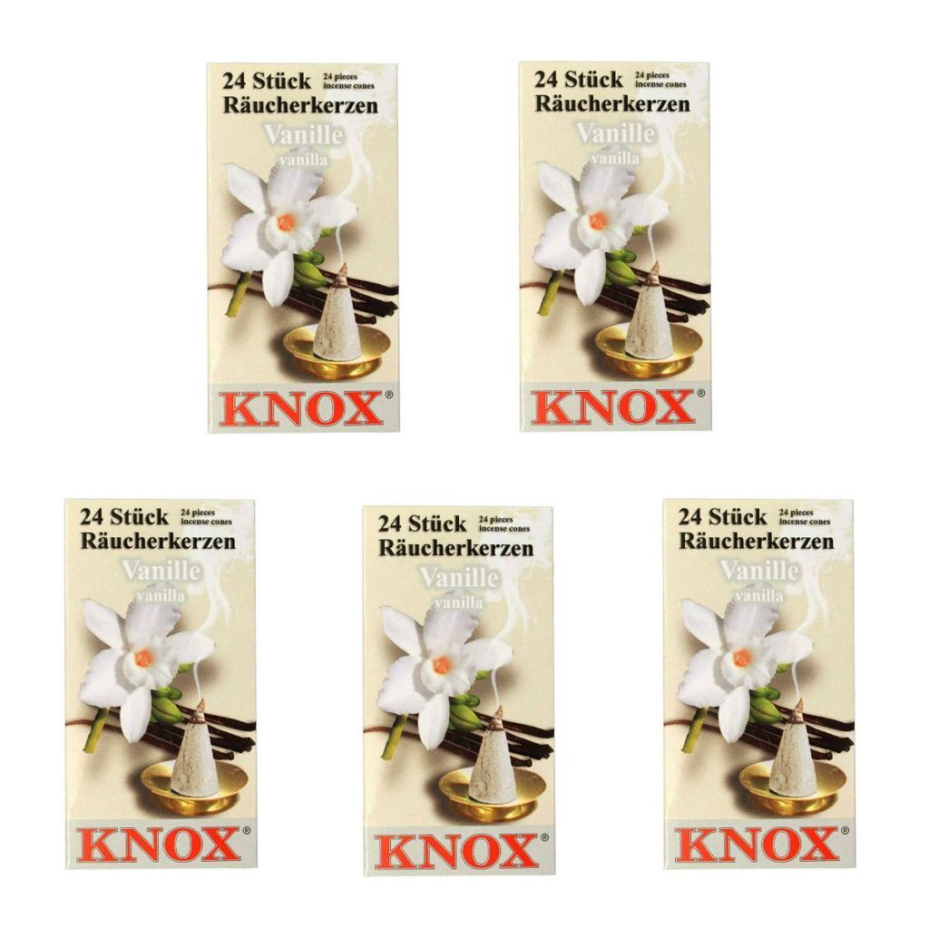 KNOX - 5er Set Räucherkerzen Räucherkegel Gr. M - Vanille Produktbild 