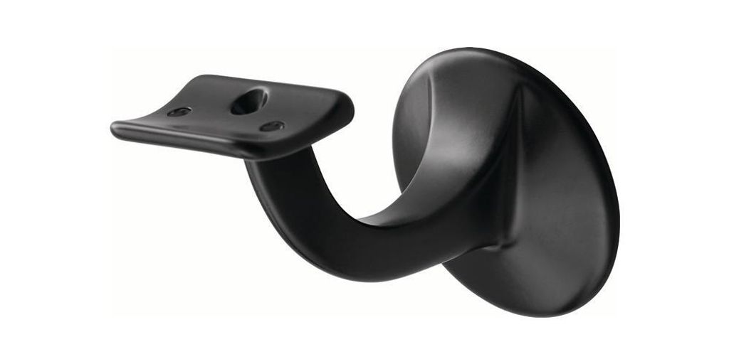 Handlaufträger 3506 Alu.ku.-besch.schwarz D.Wandplatte 56mm