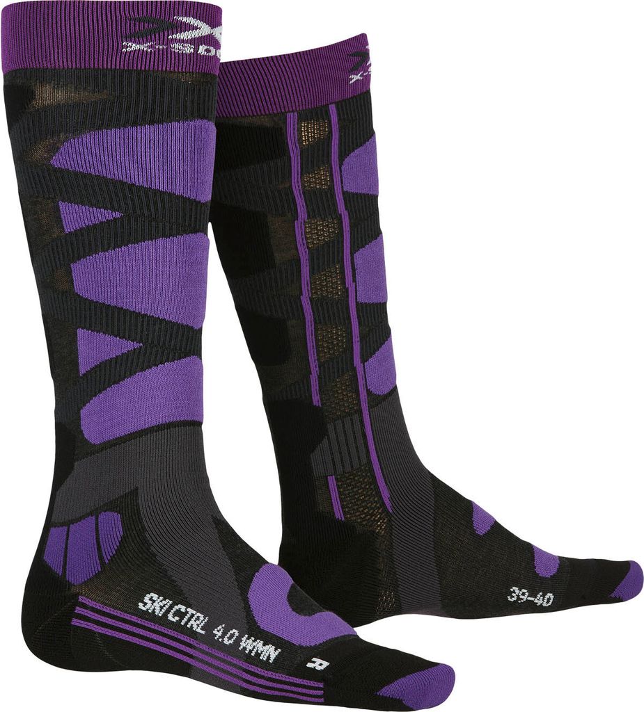 X-SOCKS Skisocken Control 4.0 Damen charcoal melange/purple 37-38