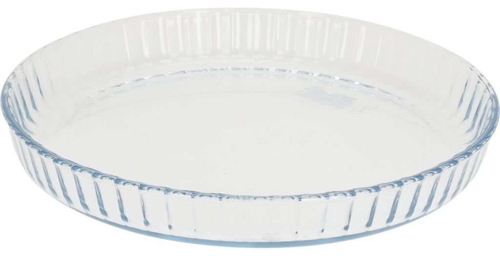 Runde Tortenform aus Glas mit 27,5 cm Durchmesser und 4 cm Höhe