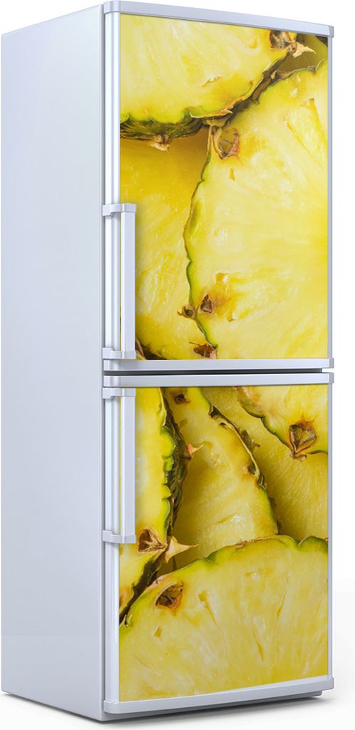 Kühlschrankdekoration 70x180 cm Aufkleber auf dem Kühlschrank - Ananas saftig gelb