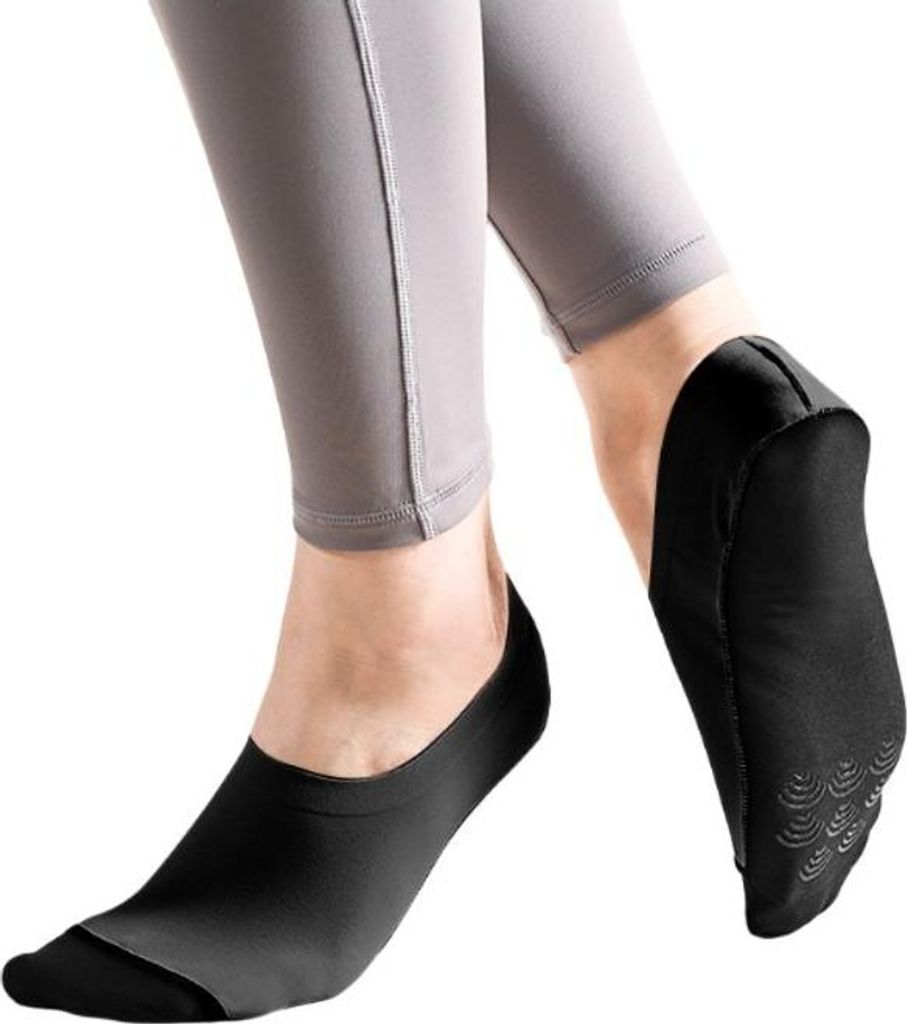 INF Rutschfeste Yoga Socken für Damen, Pilates Barre Socken mit Grips, 2 Paar Schwarz M