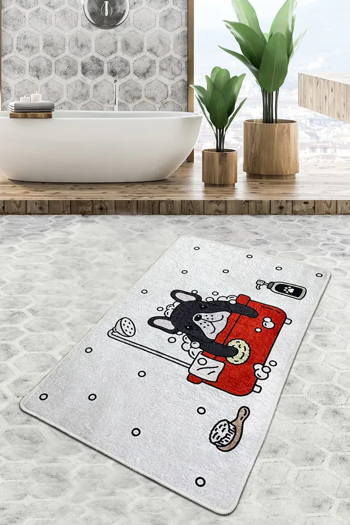 Tapis de douche absorbant 700g/m² Mijolnir Dogs en polyester résistant