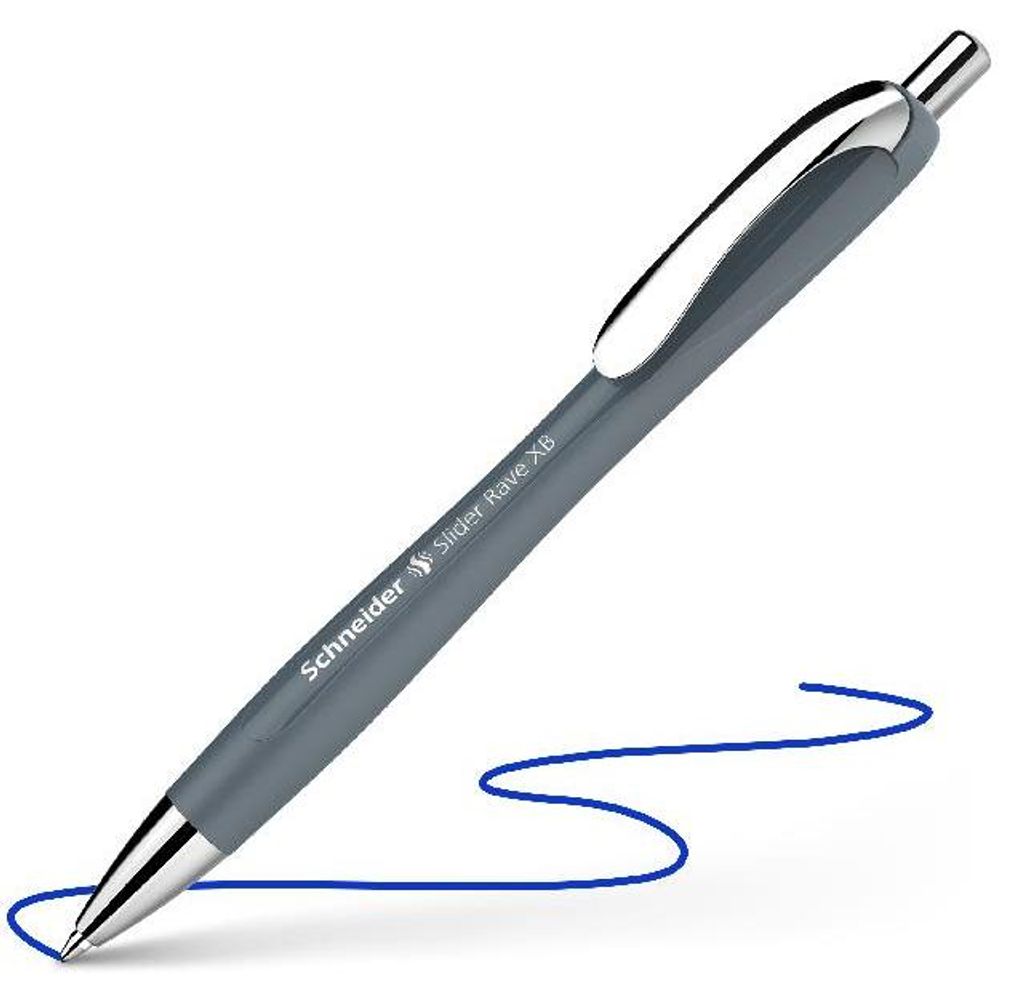 Schneider Kugelschreiber Slider Rave urban grey, Mine Slider 755 XB blau