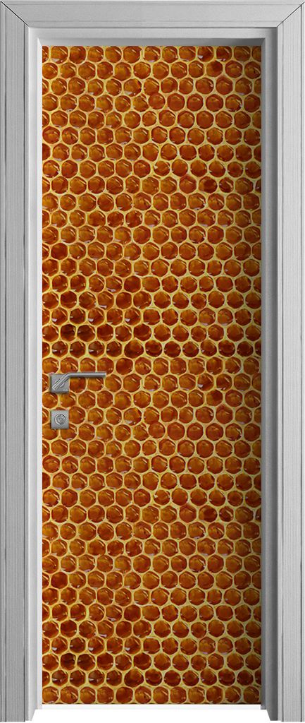 Tür Selbstklebende 70x210 cm Türfolie Türtapete Klebefolie - gelb wabenförmig