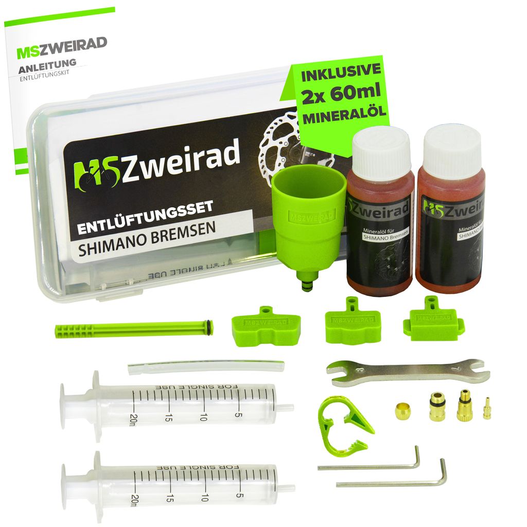 MSZweirad Entlüftungsset + 2 x 60ml Mineralöl für Produktbild 