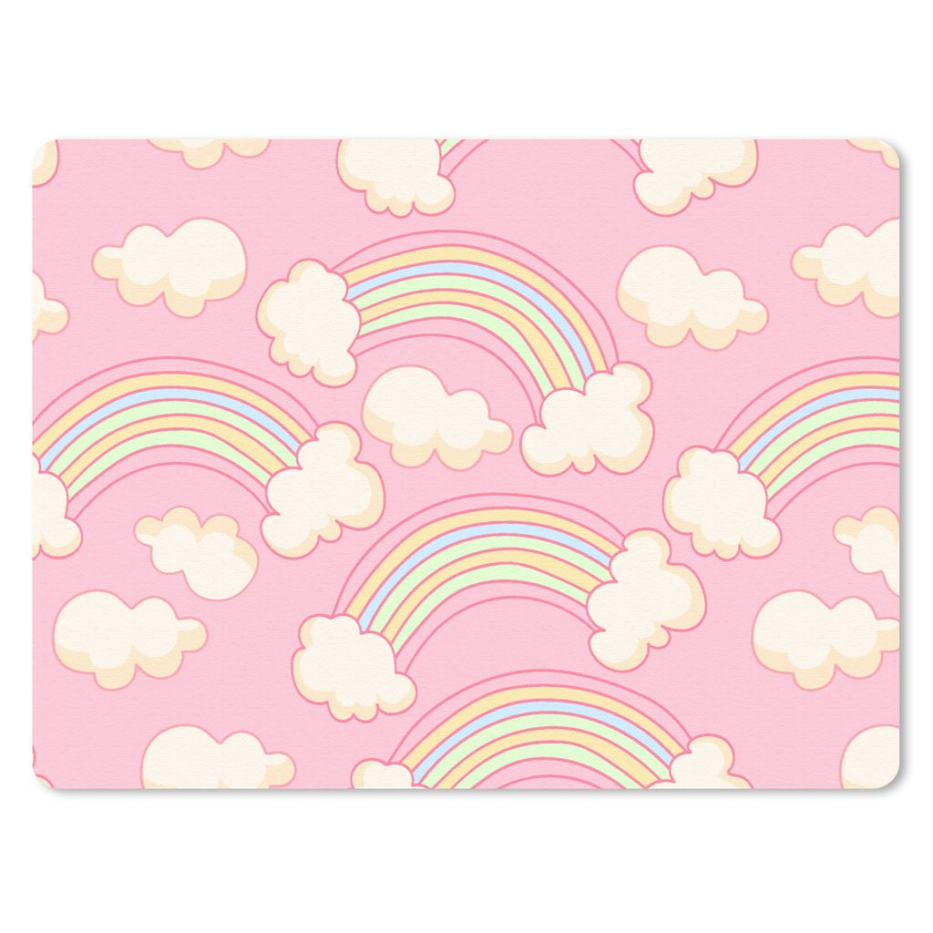 MuchoWow Mauspad Mousepad Regenbogen - Wolken - Muster 40x30 cm - Mousepads - Maus Mat - Pad - Mausunterlage - Anti Rutsch