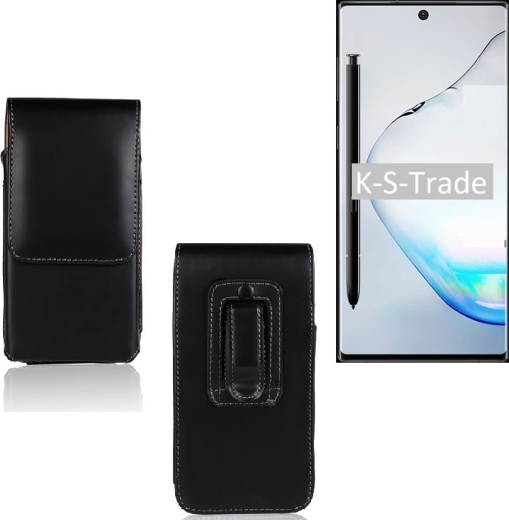 K-S-Trade Gürteltasche für Samsung Galaxy Note 10 Schutz Hülle Handy Hülle mit Magnetverschluss Holster in schwarz