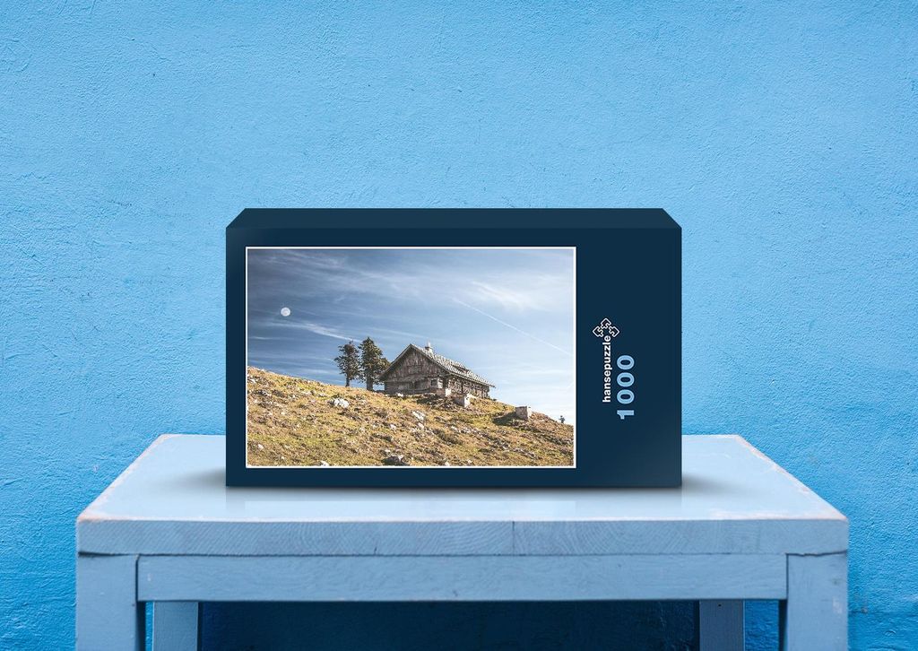 hansepuzzle 20150 - Berg-Chalet Puzzle, 1000 Teile, Natur, 60,0 x 46,0cm mit hochwertiger Aufbewahrung, Kartonbox und wiederverschließbarem Beutel