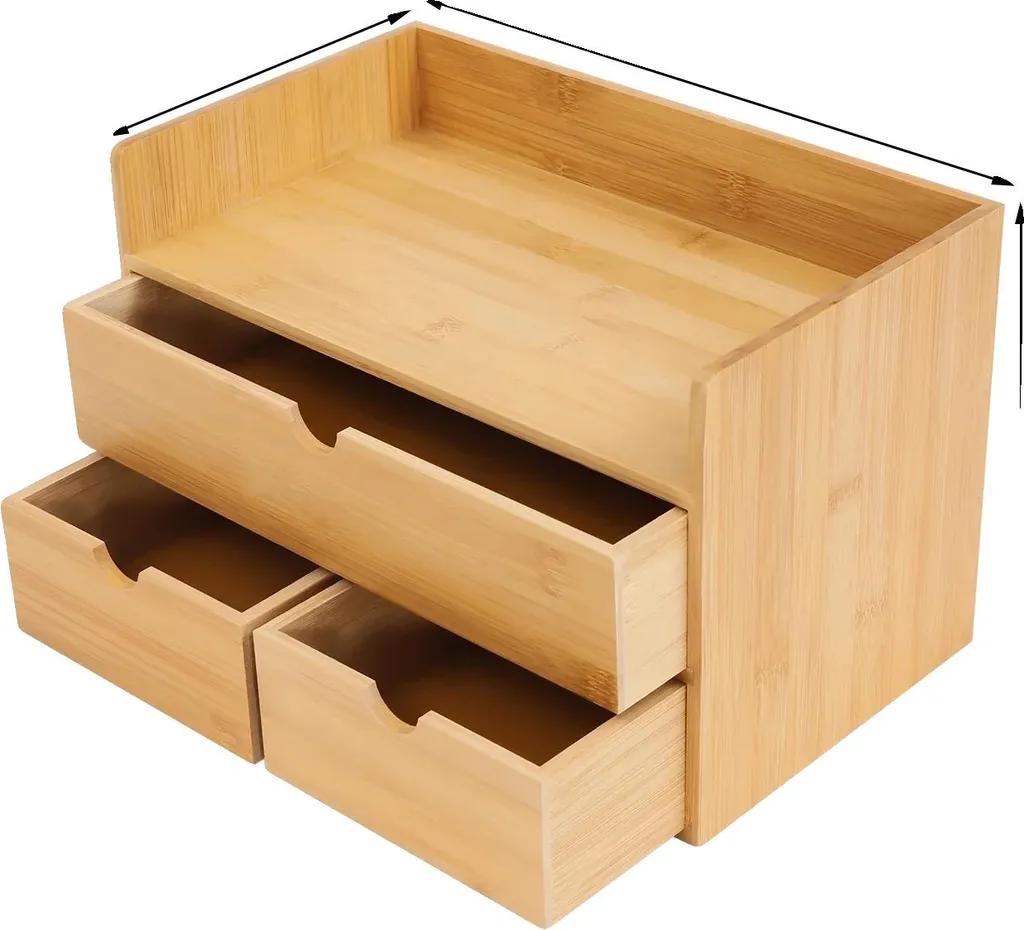 Fini le désordre : Organiseur de bureau en bambou naturel compact