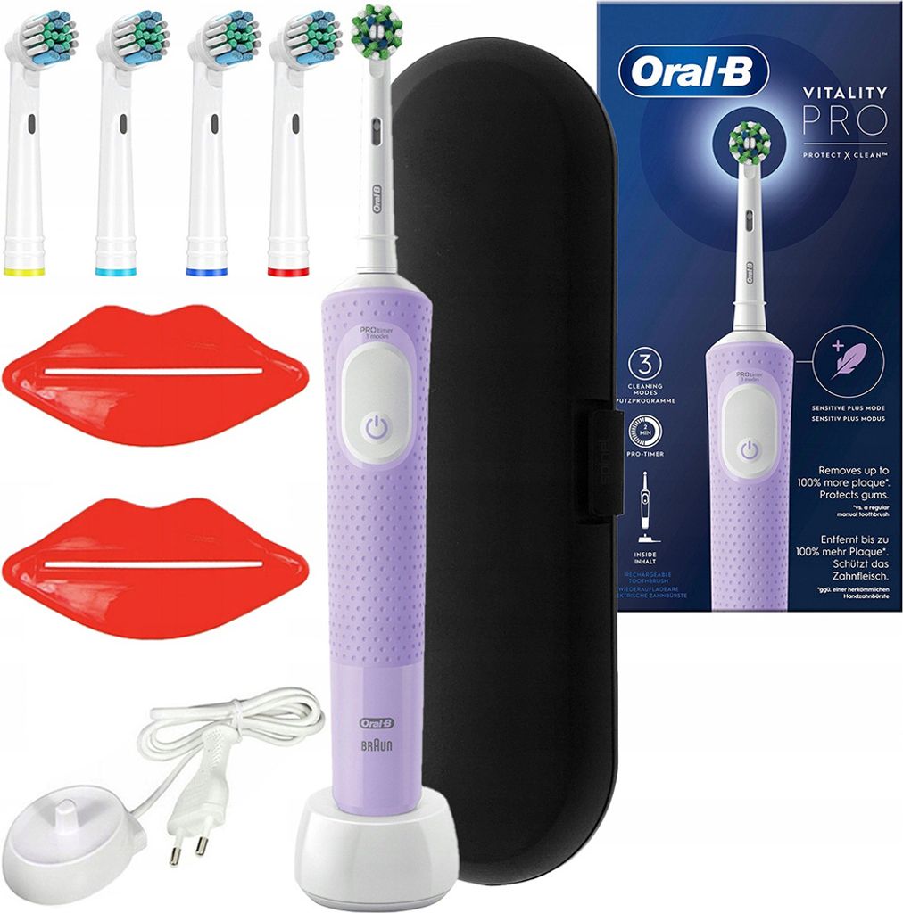 Oral-B Elektrische Zahnbürste Vitality Pro D103 Lila mit Zubehör Set