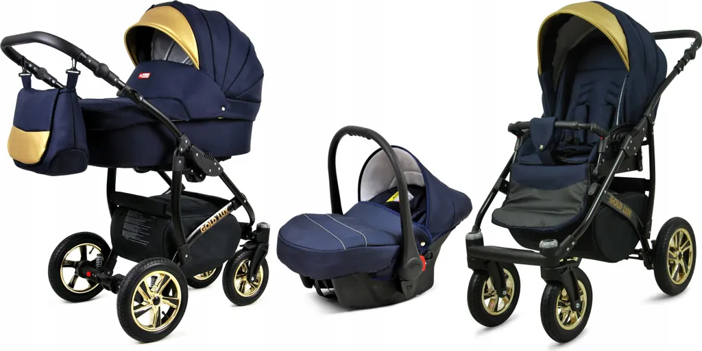 Poussette Trio Combinée 3 en 1 Gold Lux Schell avec Landau et Cosy