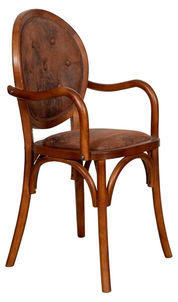 Esszimmerstühle aus Holz und Kunstleder, 45 x 47 x 96 cm, Sessel im Vintage-Stil, gepolsterter Sessel für Wohnzimmer und Küche, klassisch