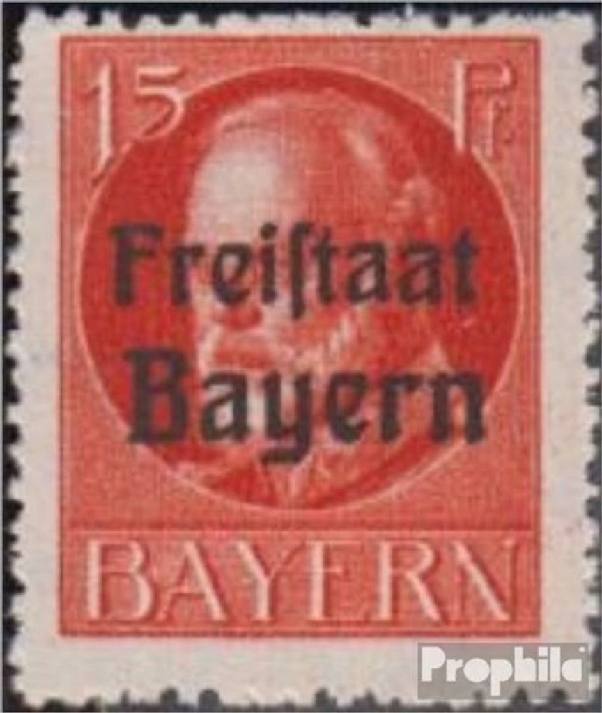 Briefmarken Bayern 1919 Mi 156A Sf, B nach rechts verschoben gestempelt König Ludwig mit Aufdruck