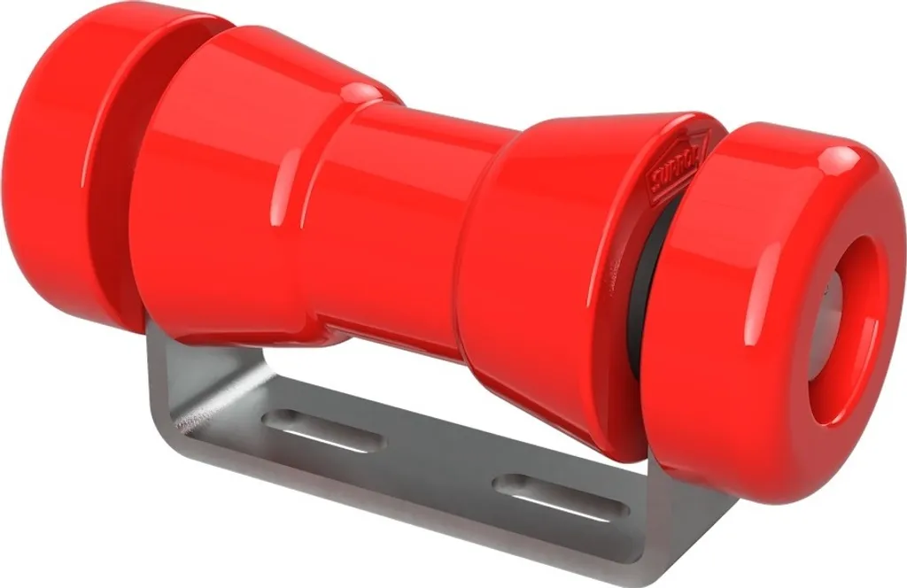Rullo Rimorchio Barca SUPROD Rosso 130mm - Supporto Zincato Incluso