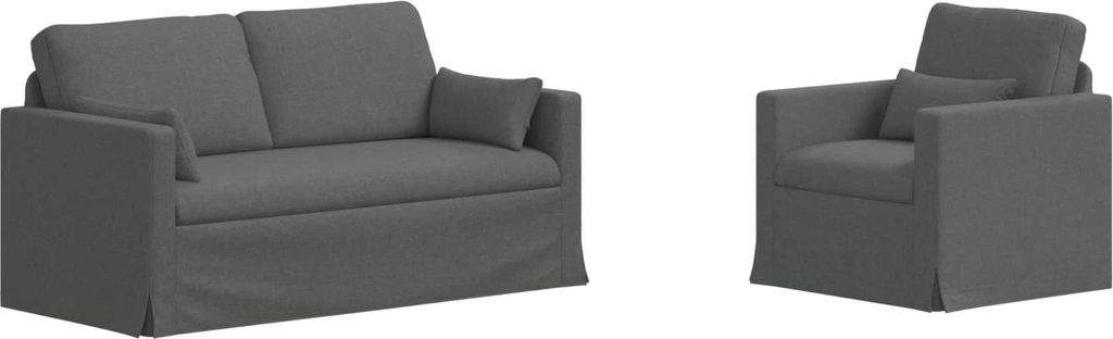 vidaXL Sofa Set 2 pcs Dunkelgrau 158 x 78 x 80 cm Stoff