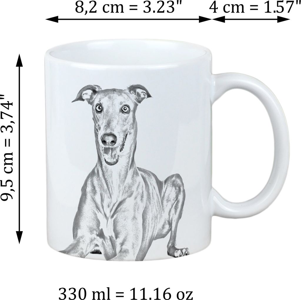 Italienisches Windspiel, Italian Greyhound - Tasse mit Hund, Tasse mit Bild, personalisiertes Geschenk der Marke Art-Dog