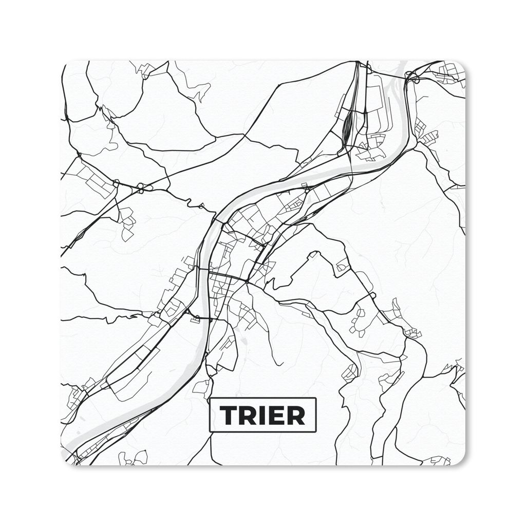 MuchoWow Mauspad Mousepad Karte - Trier - Stadtplan 30x30 cm - Mousepads - Maus Mat - Pad - Mausunterlage - Gaming
