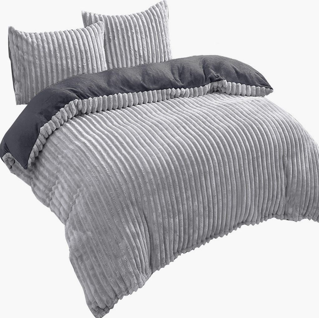 Teddy Plüsch Bettwäsche 200x220 cm Winter Bettbezug Cord Produktbild 