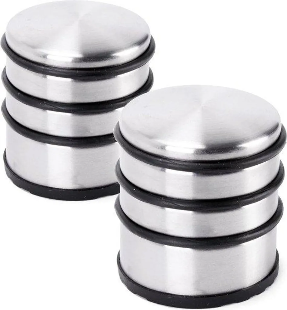 Butoir de porte lourd en inox 8x8,6 cm - Bloque porte au design moderne