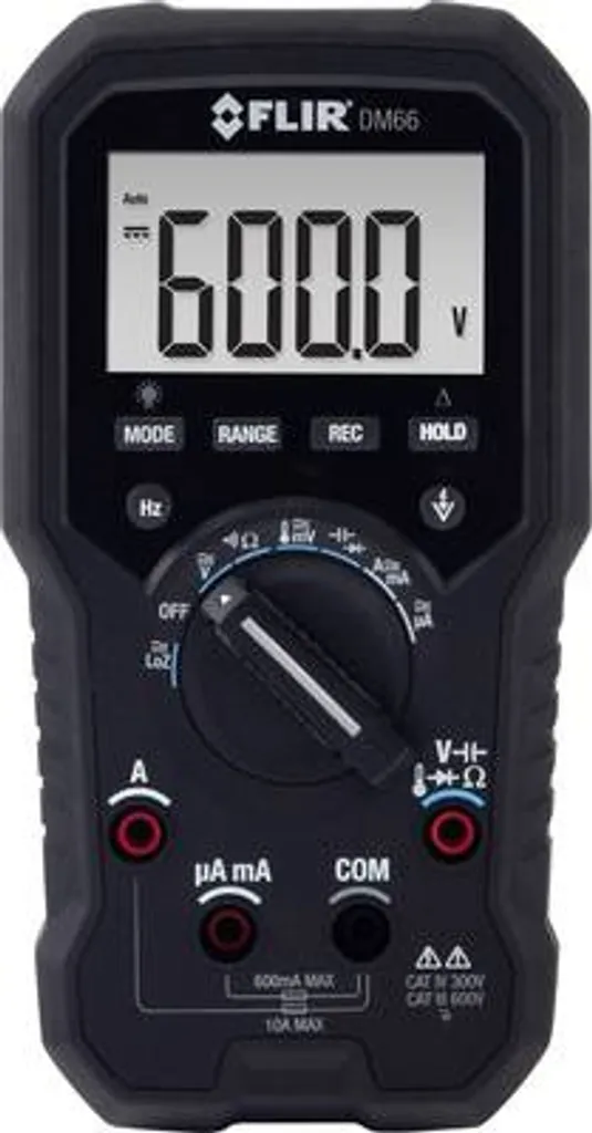 Multimètre FLIR DM66 CAT III 600V avec mode VFD et détection sans contact