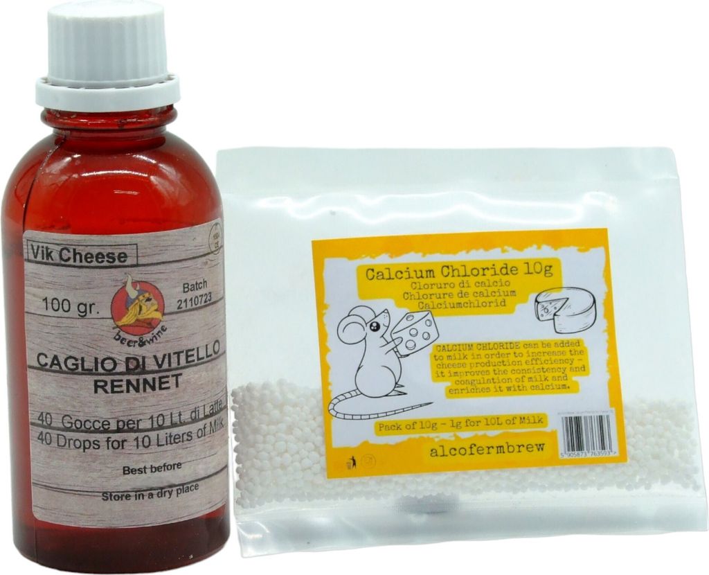 Lab für Käse Macht 100ml + Calciumchlorid 10g