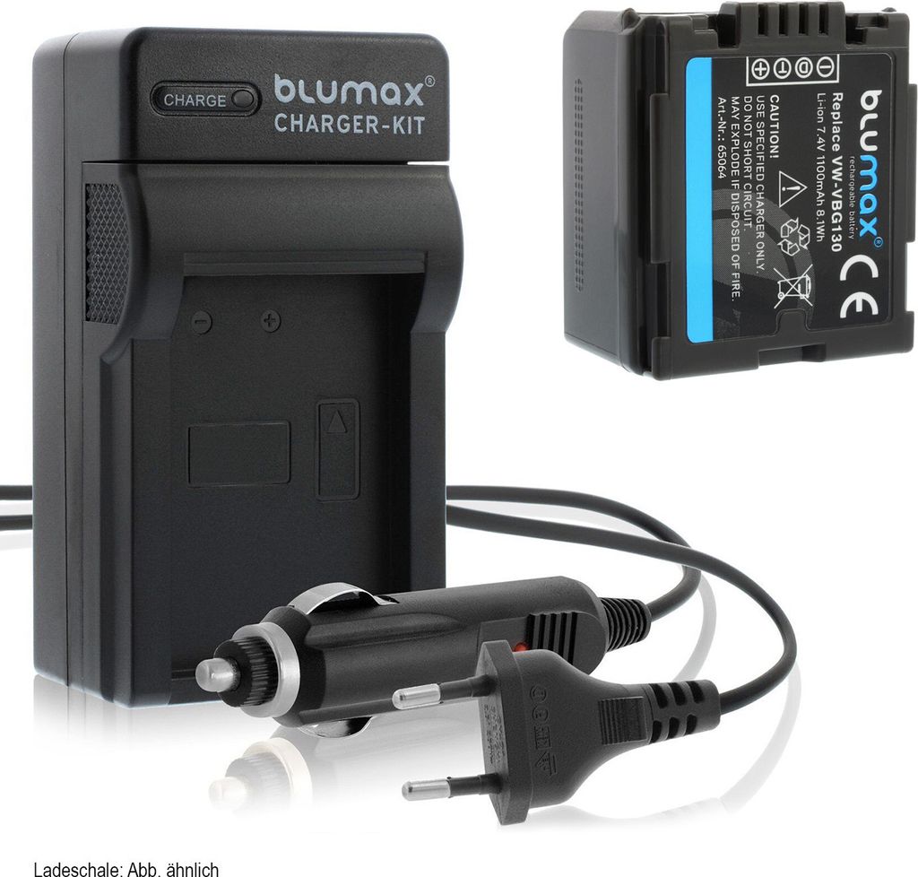 1x Akku + Lader für Panasonic VW-VBG130 VW-VBG260 DMW-BLA13 HDC 1100 mAh