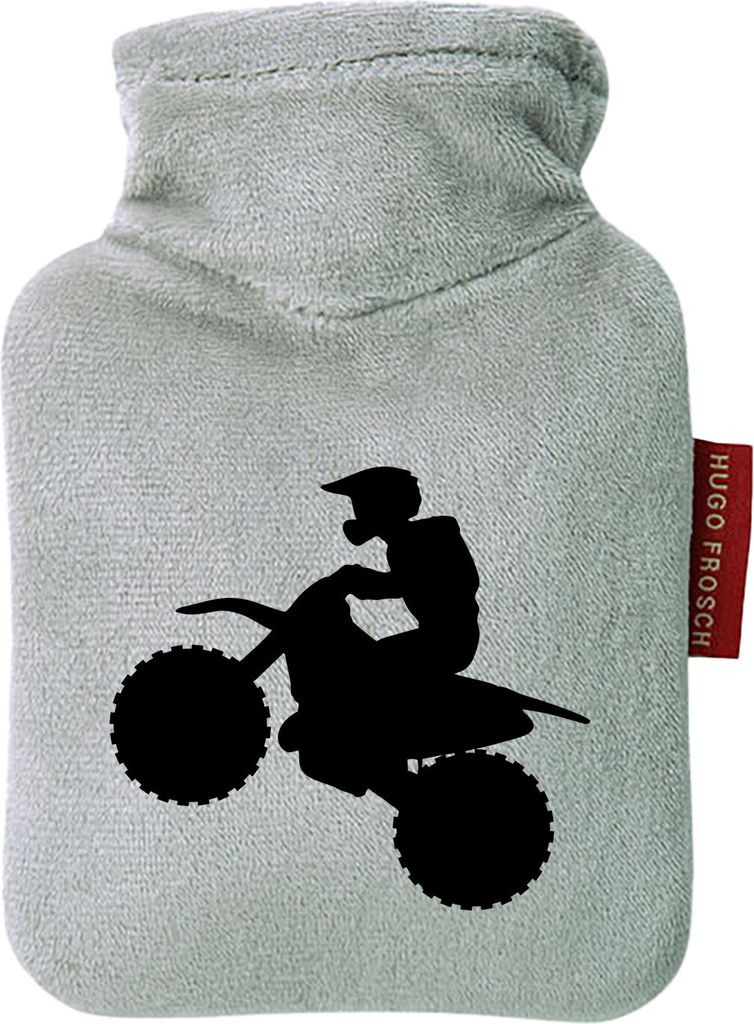 Huuraa Mini-Wärmflasche Motocross Silhouette 0,2 Liter Grey Produktbild 