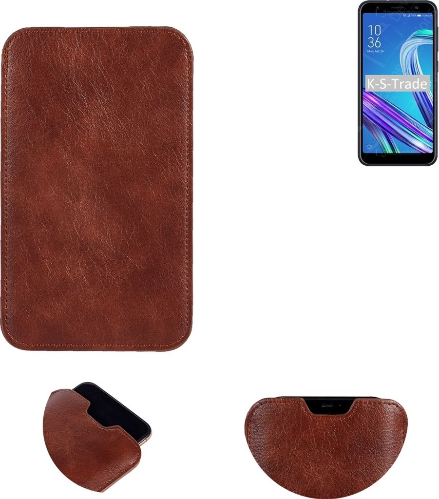 K-S-Trade Schutzhülle Handyhülle kompatibel mit Asus ZenFone Max (M1) SD425 Handytasche Kunstleder Sleeve in braun