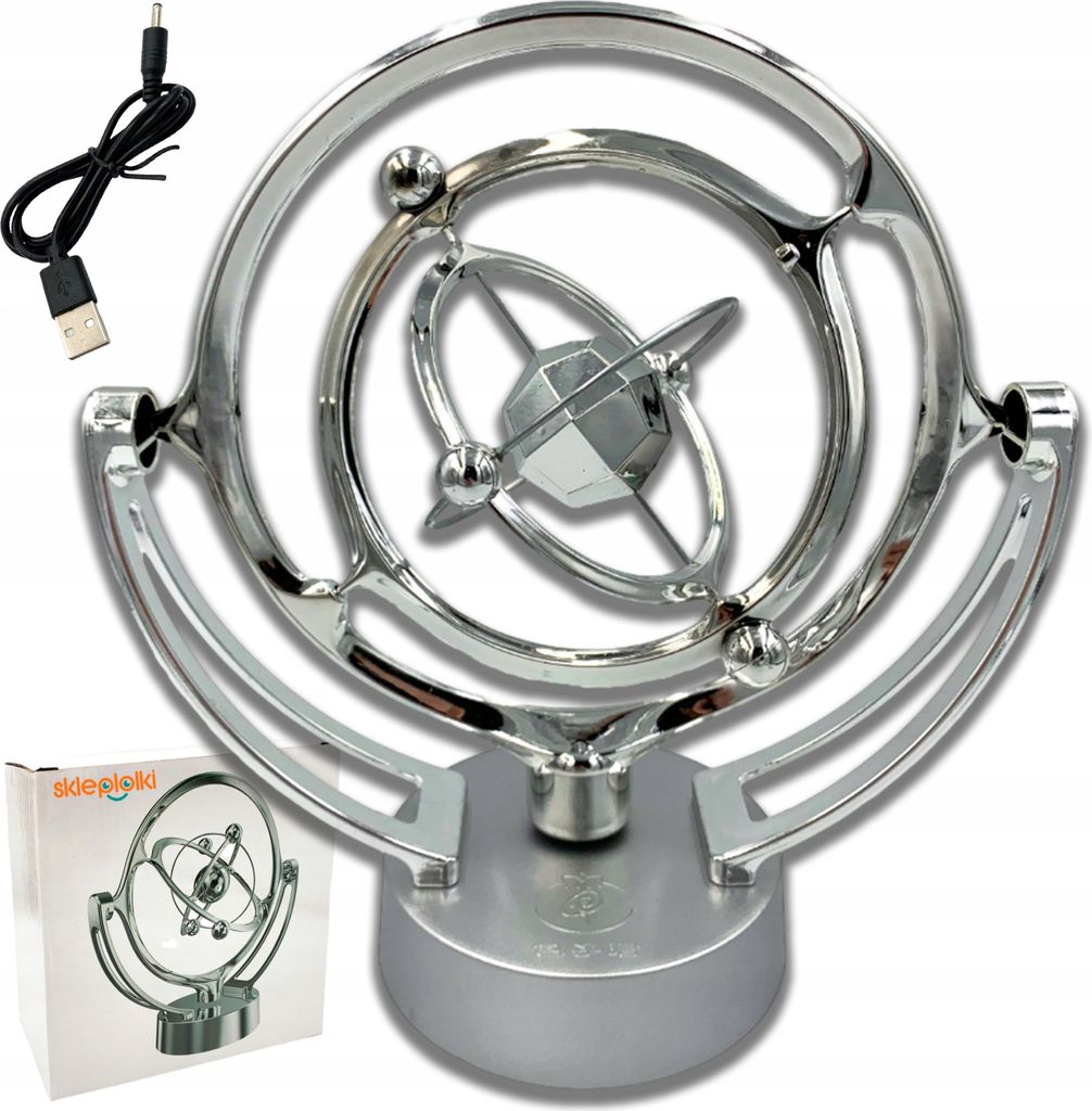 Lolex | Pendel Perpetuum Mobile 3d - Silber - Magnetsystem - Schreibtischdekoration - 23 X 25 Cm