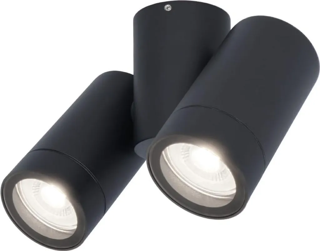 Plafonnier LED Extérieur Noir Orientable IP65 pour Garage et Terrasse