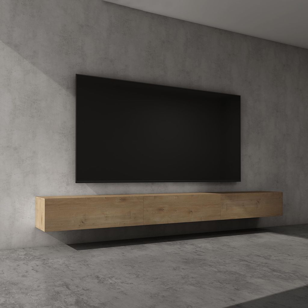 doporro Meuble TV Bas 300x40,2x30cm Armoire TV Marron Clair Image du produit 