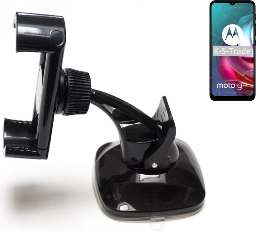K-S-Trade kompakte Handy-Halterung Windschutzscheibe kompatibel mit Motorola Moto G30 Armaturenbrett schwarz Autohalterung KFZ Halter