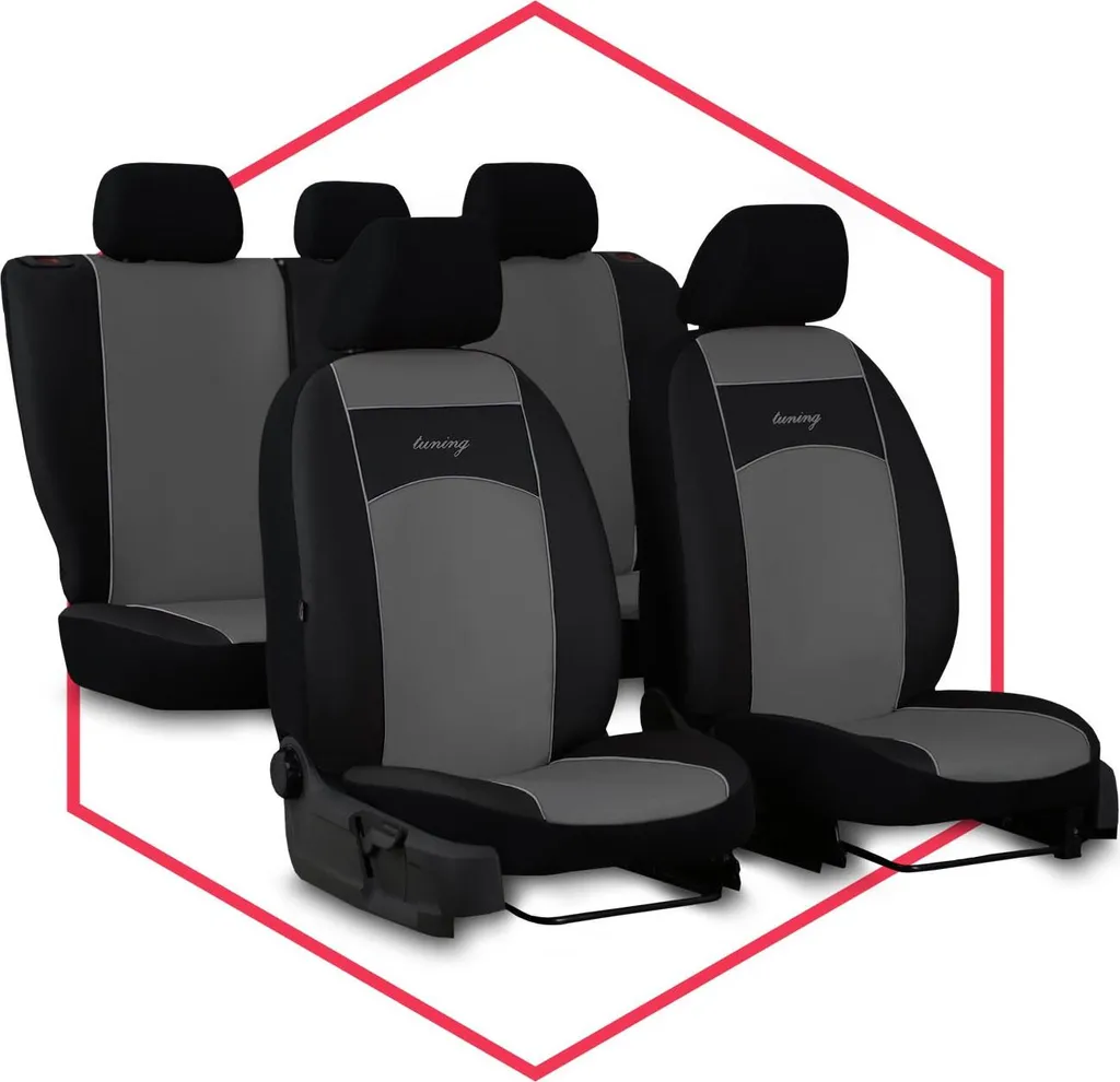 Set Coprisedili Auto Universali Audi A4 B7 Grigio - Alta Resistenza - 11