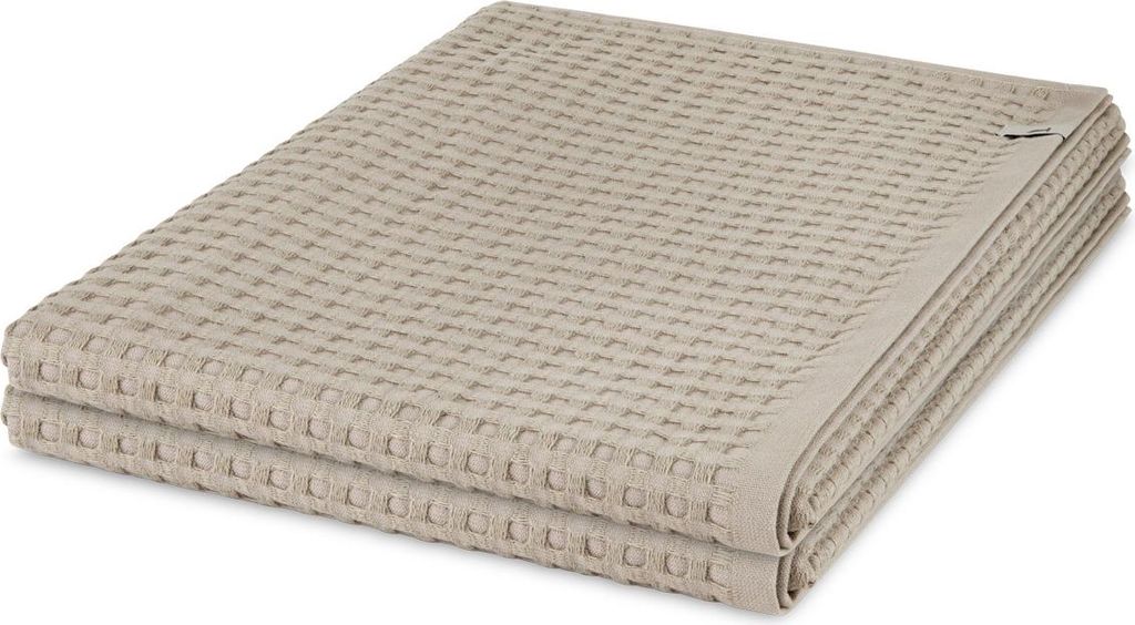Möve Piquee 2 X Duschtuch im Set Strukturierte Waffelpiquée-Oberfläche, Extra saugfähig und weich, Mit praktischem Kordelaufhänger 70 X 140cm