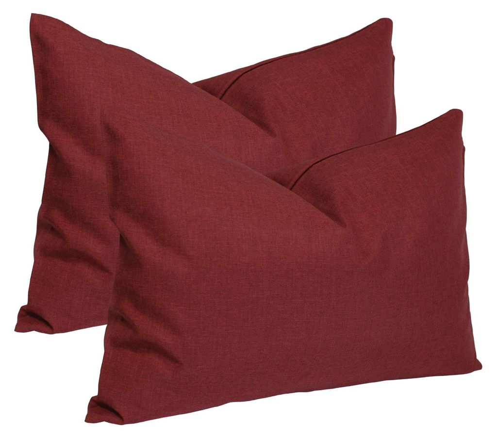 Kissenbezug 2er Set bordeaux 30x50 cm Struktur Leinenoptik Produktbild 
