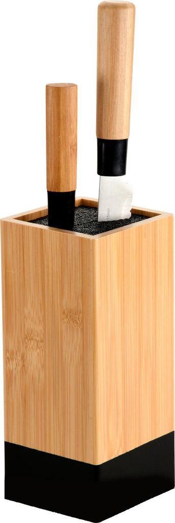 KESPER Messerständer mit Kunststoffborsten Bambus Hellbraun/Schwarz 58030