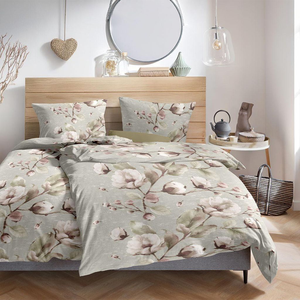 Hahn Biber Bettwäsche Myriel grau 135x200 cm + 80x80 cm Produktbild 