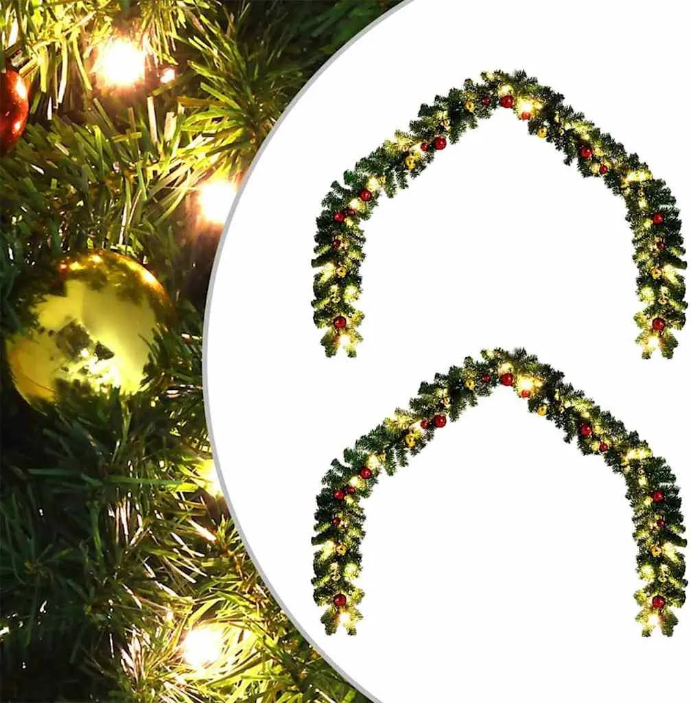 Guirlande de Noël avec 600 LED lot de 2 pcs Vert en PVC de haute qualité